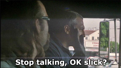 Michael Cherrito saying Stop talking, okay, slick? in Michael Mann's Heat